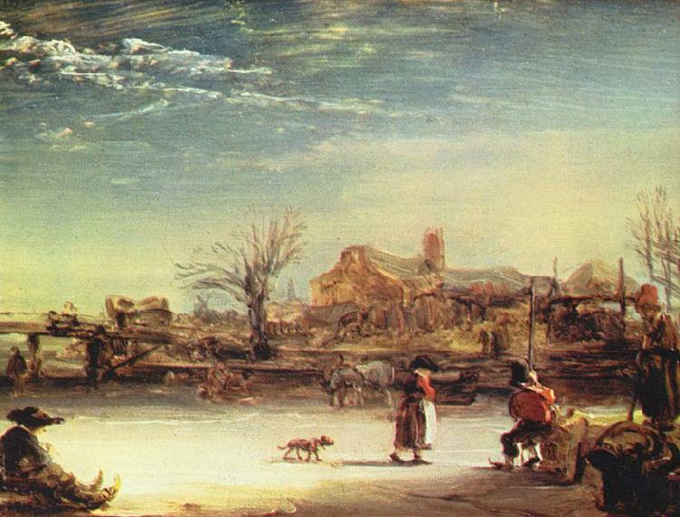 REMBRANDT Harmenszoon van Rijn Winterlandschaft oil painting image